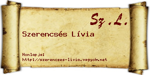 Szerencsés Lívia névjegykártya